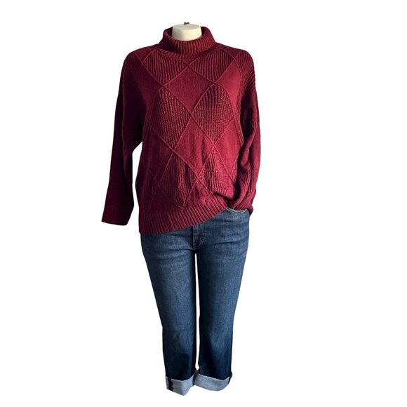 Oxblood Red Turtleneck Sweater Plus - 3X - Picture 1 of 4